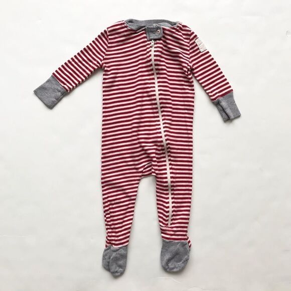 Burts Bees Baby stripe footed pyjamas VGUC 3-6 months - Picture 1 of 6